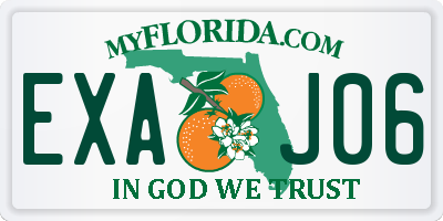 FL license plate EXAJ06