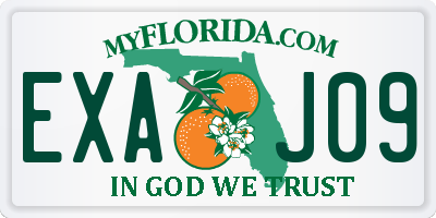 FL license plate EXAJ09