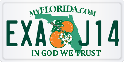 FL license plate EXAJ14