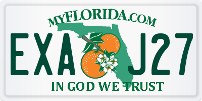 FL license plate EXAJ27