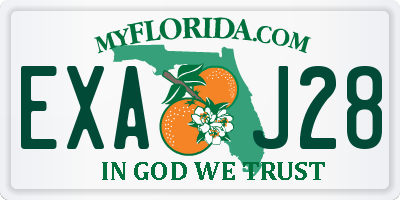 FL license plate EXAJ28
