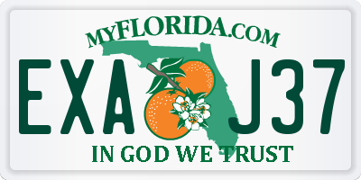 FL license plate EXAJ37