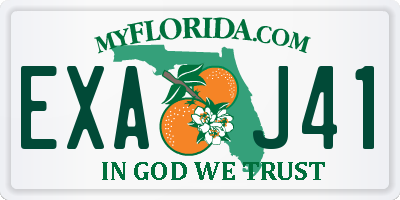 FL license plate EXAJ41