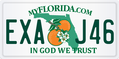 FL license plate EXAJ46