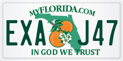 FL license plate EXAJ47