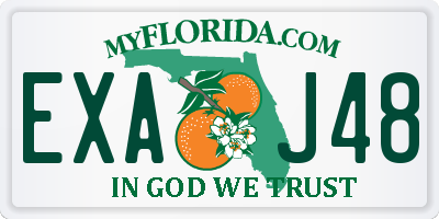 FL license plate EXAJ48