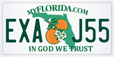 FL license plate EXAJ55