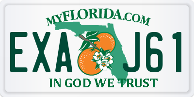 FL license plate EXAJ61