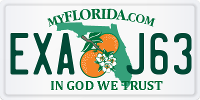FL license plate EXAJ63