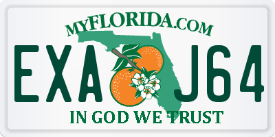 FL license plate EXAJ64