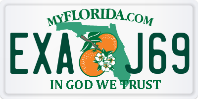 FL license plate EXAJ69