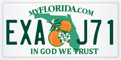 FL license plate EXAJ71