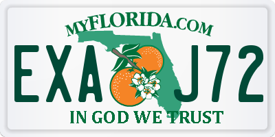 FL license plate EXAJ72