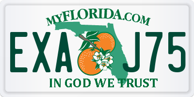 FL license plate EXAJ75