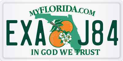 FL license plate EXAJ84