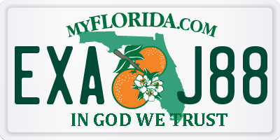 FL license plate EXAJ88