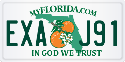 FL license plate EXAJ91