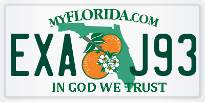 FL license plate EXAJ93