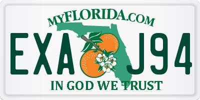 FL license plate EXAJ94