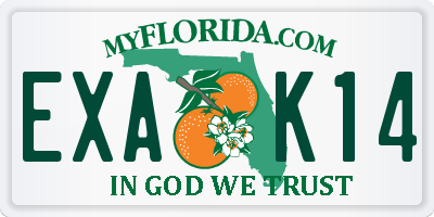 FL license plate EXAK14