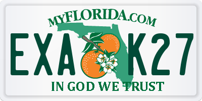 FL license plate EXAK27