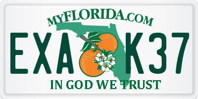 FL license plate EXAK37