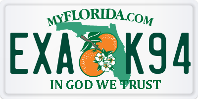 FL license plate EXAK94