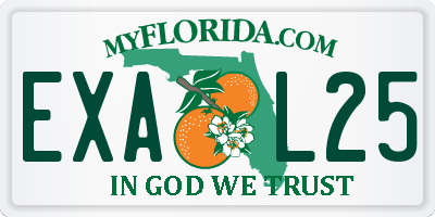 FL license plate EXAL25