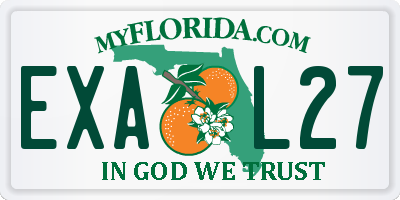 FL license plate EXAL27