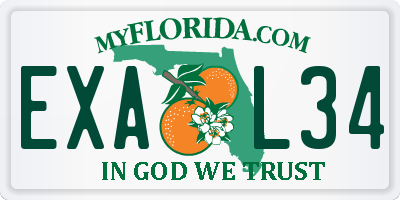 FL license plate EXAL34