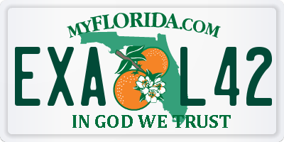 FL license plate EXAL42