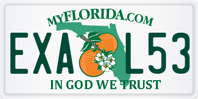 FL license plate EXAL53