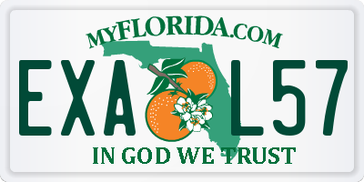 FL license plate EXAL57