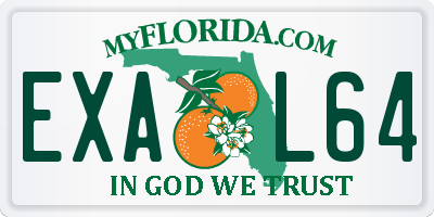 FL license plate EXAL64