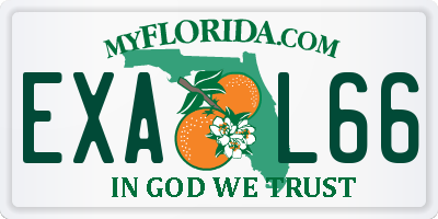 FL license plate EXAL66