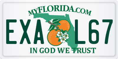 FL license plate EXAL67