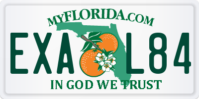 FL license plate EXAL84