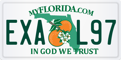 FL license plate EXAL97
