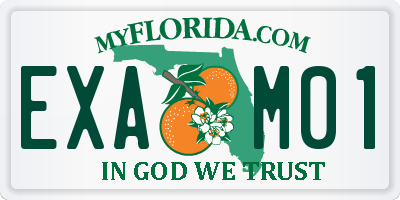 FL license plate EXAM01