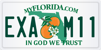 FL license plate EXAM11