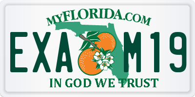 FL license plate EXAM19