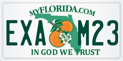 FL license plate EXAM23