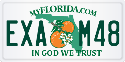 FL license plate EXAM48