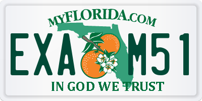 FL license plate EXAM51