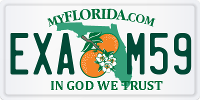 FL license plate EXAM59