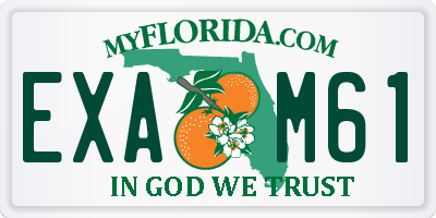 FL license plate EXAM61