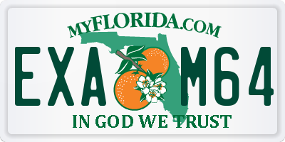 FL license plate EXAM64