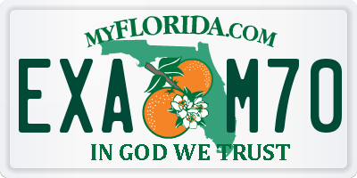 FL license plate EXAM70