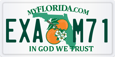 FL license plate EXAM71