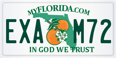 FL license plate EXAM72